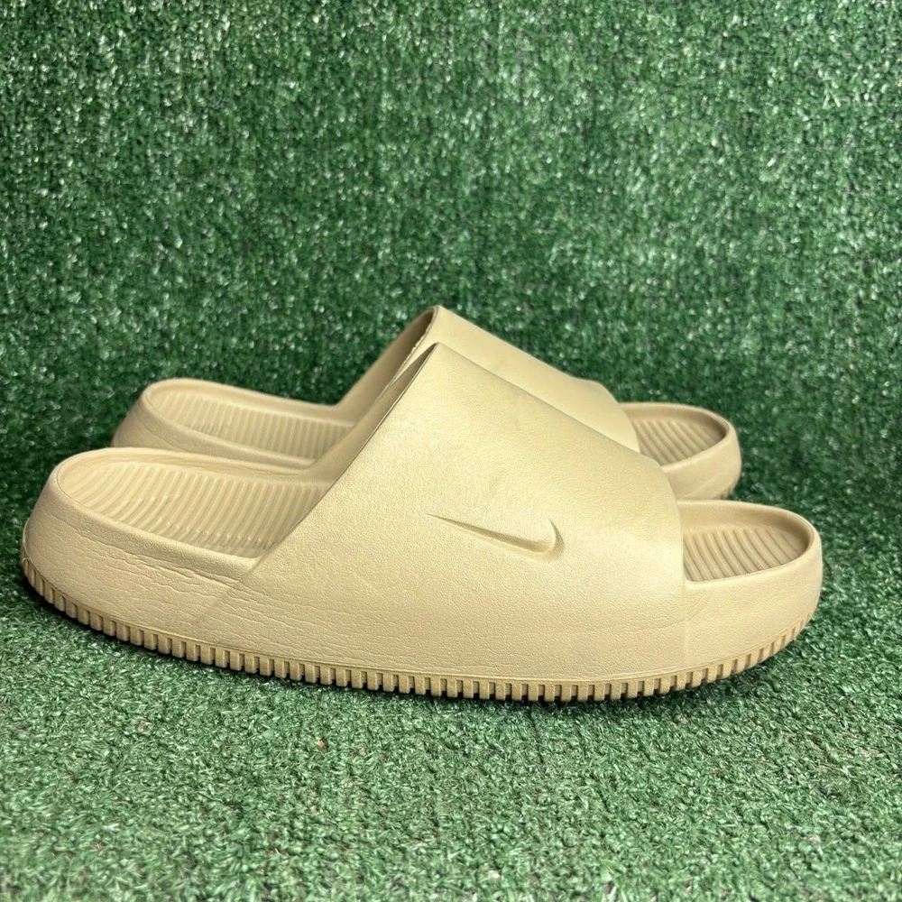 Nike Calm Foam Slides Slip On Lightweight Gorpcore Sandal Sesame Tan Mens 12